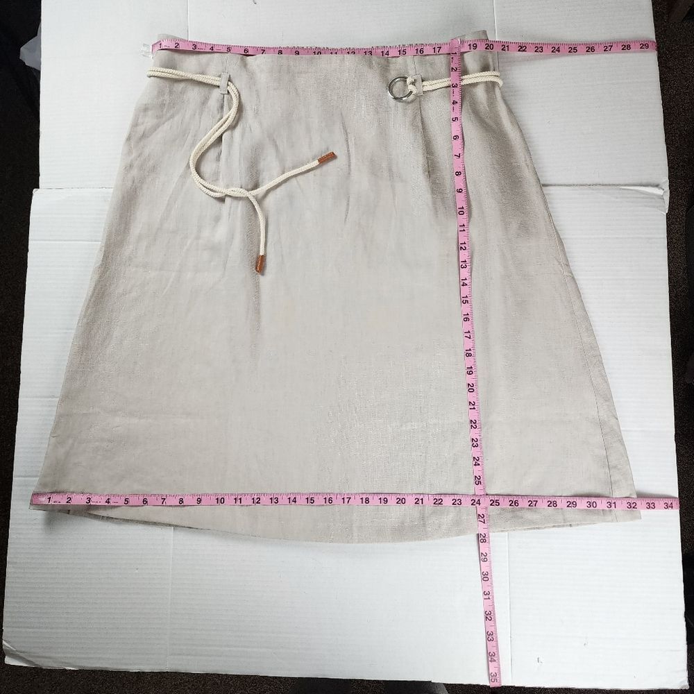 NWT Ulla Popken Linen Midi Skirt Size 18 Beige Natural - Picture 8 of 13